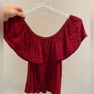 Red off the shoulder top